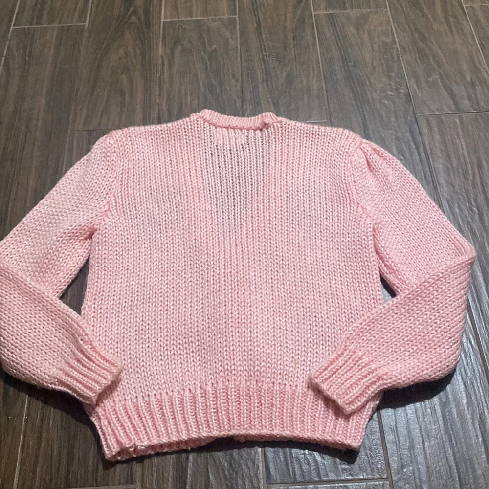 Vintage crochet acrylic sweater cardigan